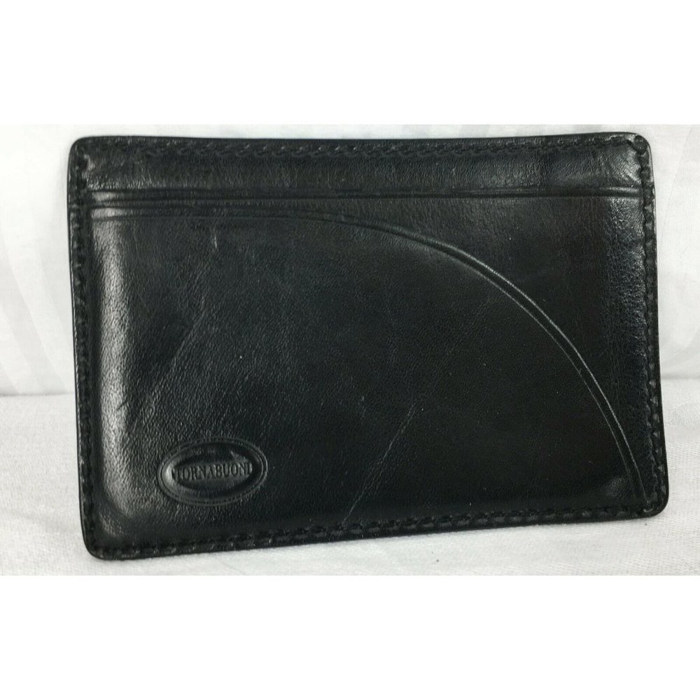 Tornabuoni Italy Slim Flat Wallet & Credit Card Holder Black